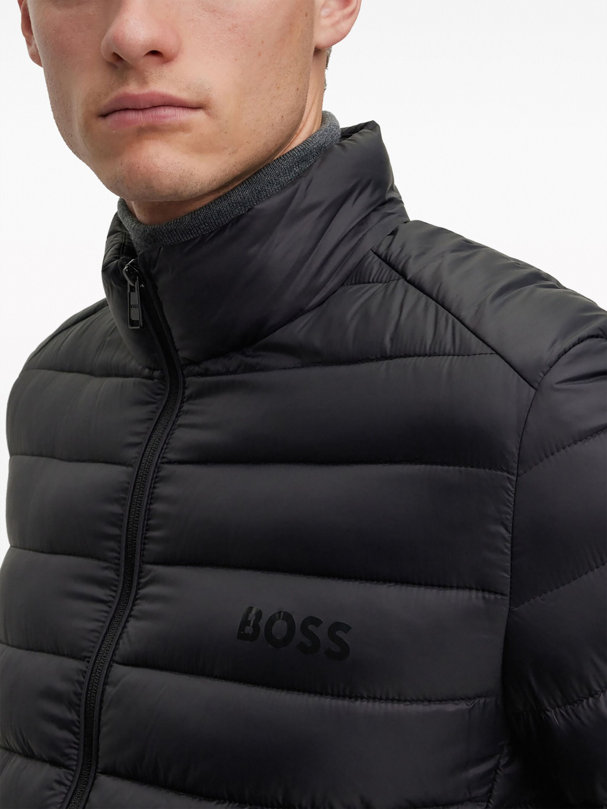 BOSS Chamarra Capitonada con logo. - BELICO IMPERIAL