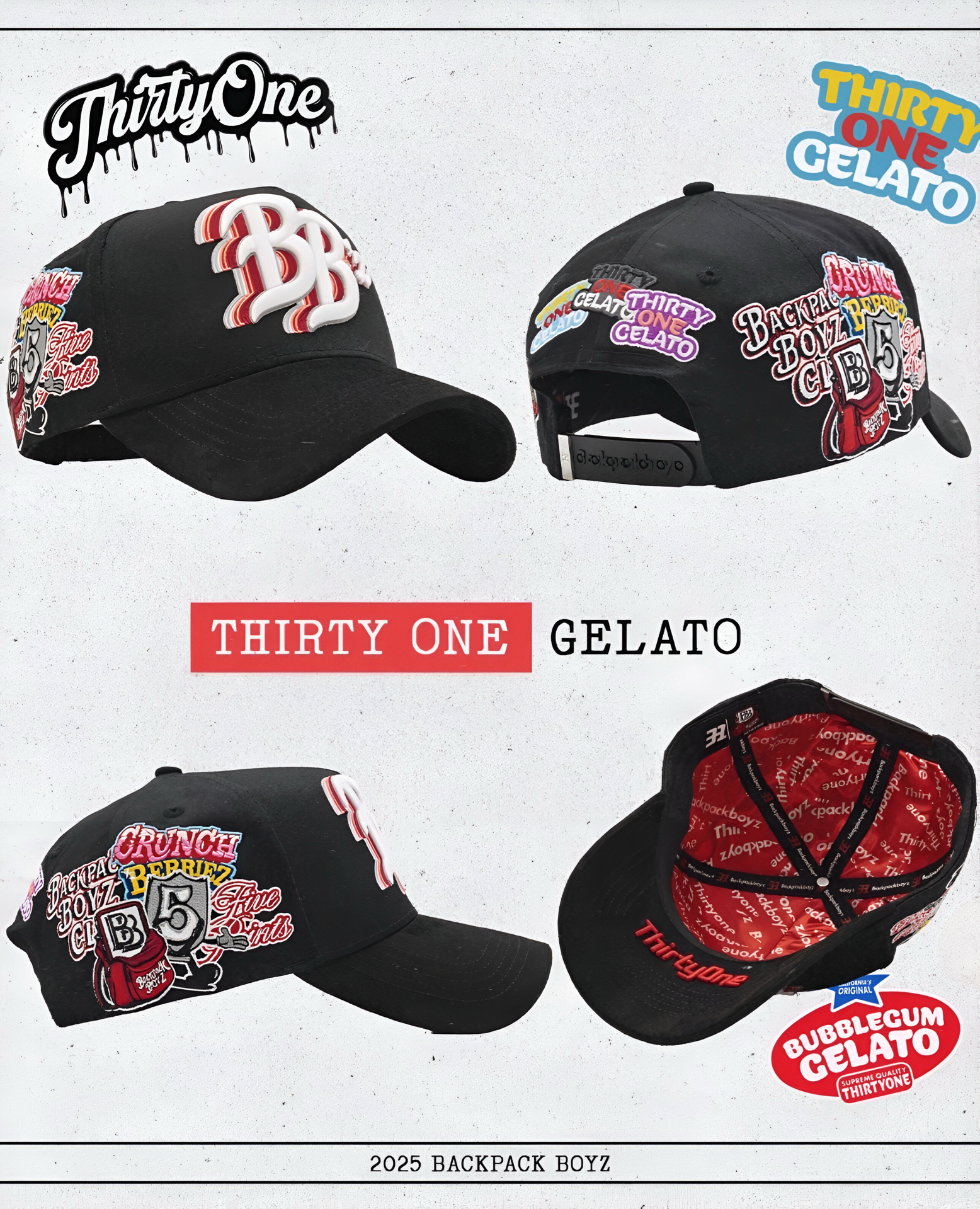 31 HATS X BACKPACK BOYZ  “THIRTY ONE GELATO” FULL SET